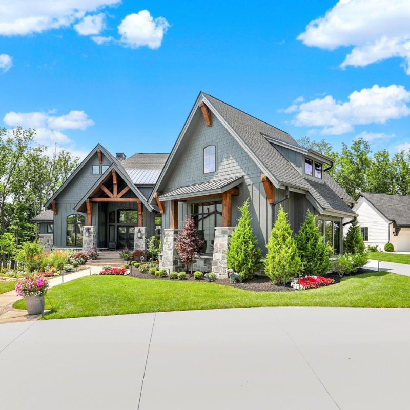 GG Custom Home front yard details | Wood Wind Landing