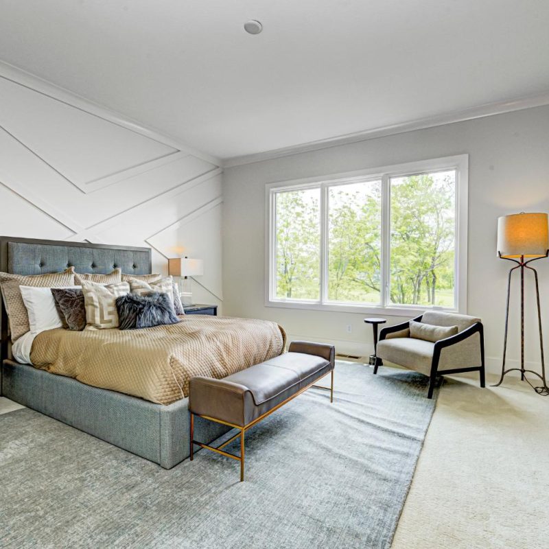 OTDG custom home primary bedroom interior details | Wood Wind Landing